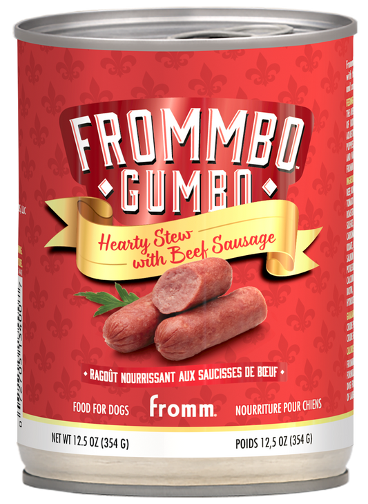 Fromm Frommbo Gumbo Hearty Stew with Beef Sausage Canned Dog Food 12.5 oz