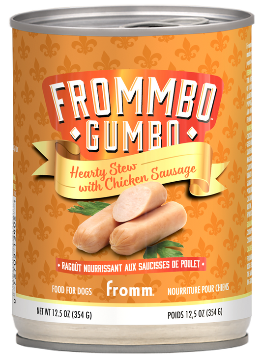 Fromm Frommbo Gumbo Hearty Stew with Chicken Sausage Canned Dog Food 12.5 oz