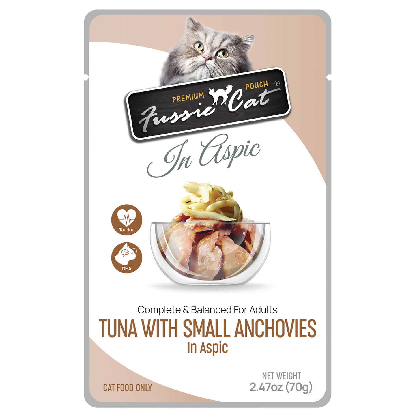 Fussie Cat Tuna & Anchovy in Aspic Pouch 2.47 oz