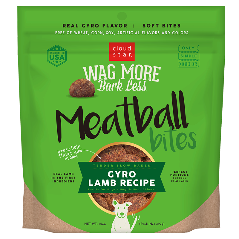 Cloud Star Wag More Bark Less Gyro Lamb Grain Free Meatball Bites 14oz