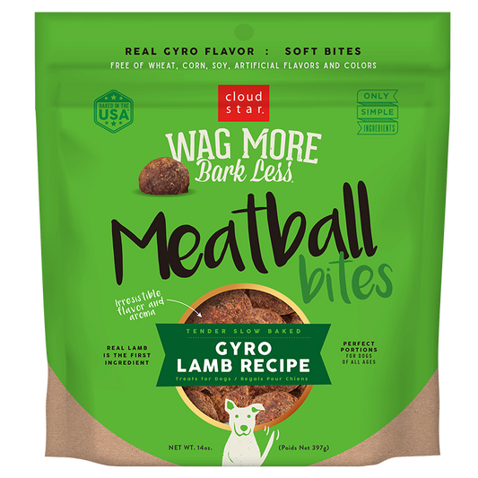 Cloud Star Wag More Bark Less Gyro Lamb Grain Free Meatball Bites 14oz