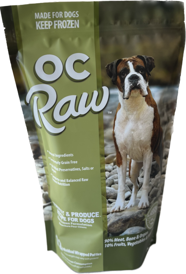 OC Raw Frozen Raw Dog Food Turkey & Produce Patties 6lb