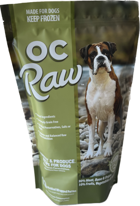 OC Raw Frozen Raw Dog Food Turkey & Produce Patties 6lb