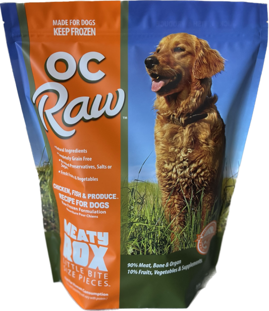 OC Raw Frozen Raw Dog Food Chicken, Fish & Produce Meaty Rox 3lb