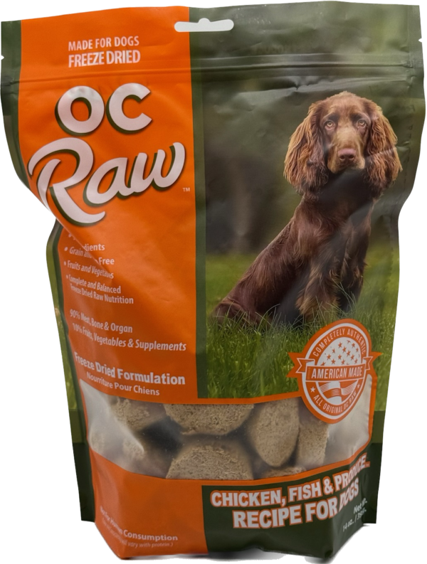 OC Raw Freeze Dried Raw Dog Food Chicken & Fish 14oz