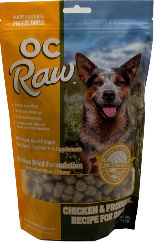 OC Raw Freeze Dried Raw Dog Food Chicken & Produce Rox 5.5oz