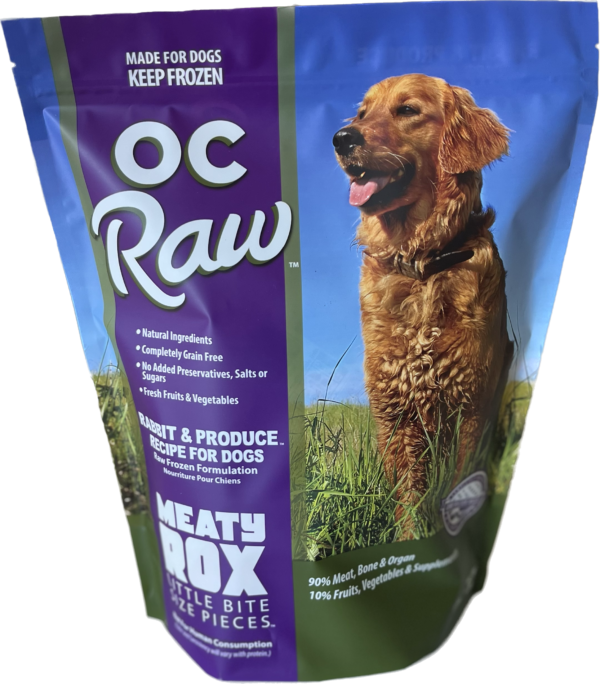 OC Raw Frozen Raw Dog Food Rabbit & Produce Meaty Rox 3lb