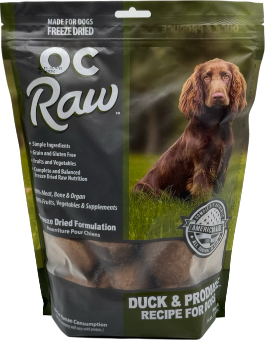 OC Raw Freeze Dried Raw Dog Food Duck 14oz