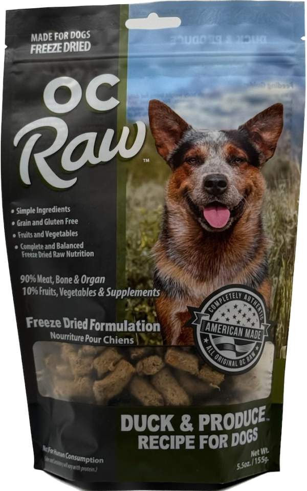 OC Raw Freeze Dried Raw Dog Food Duck & Produce Rox 5.5oz