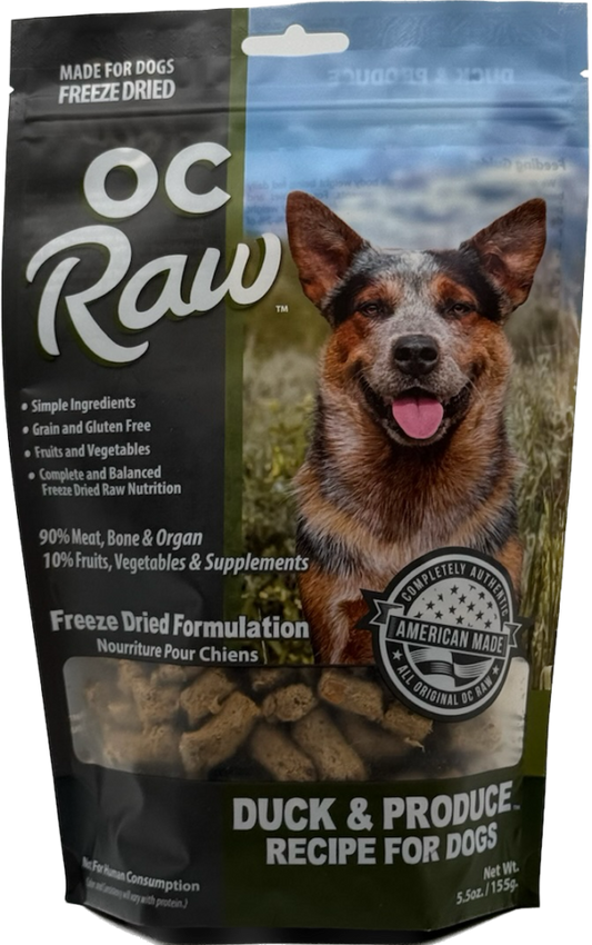 OC Raw Freeze Dried Raw Dog Food Duck & Produce Rox 5.5oz