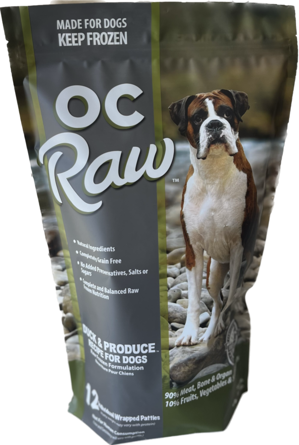 OC Raw Frozen Raw Dog Food Duck & Produce 6lb