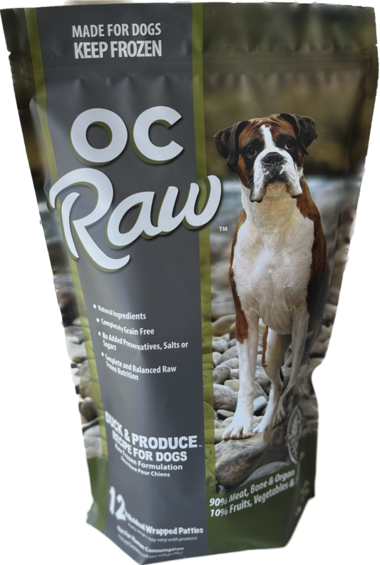 OC Raw Frozen Raw Dog Food Duck & Produce 6lb