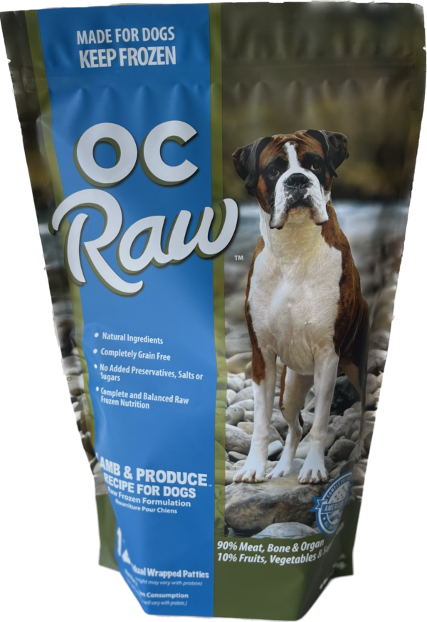 OC Raw Frozen Raw Dog Food Lamb & Produce Patties 6lb