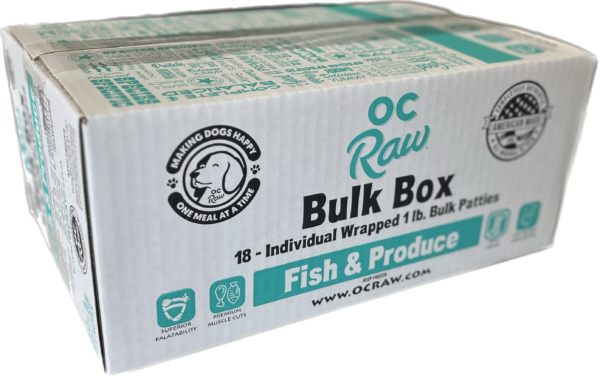 OC Raw Frozen Raw Dog Food Fish & Produce 18lb