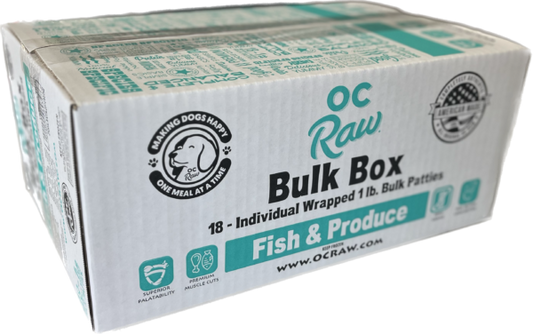 OC Raw Frozen Raw Dog Food Fish & Produce 18lb