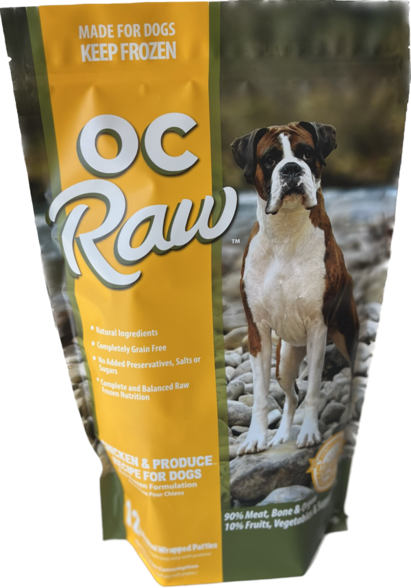 OC Raw Frozen Raw Dog Food Chicken & Produce Patties 6lb