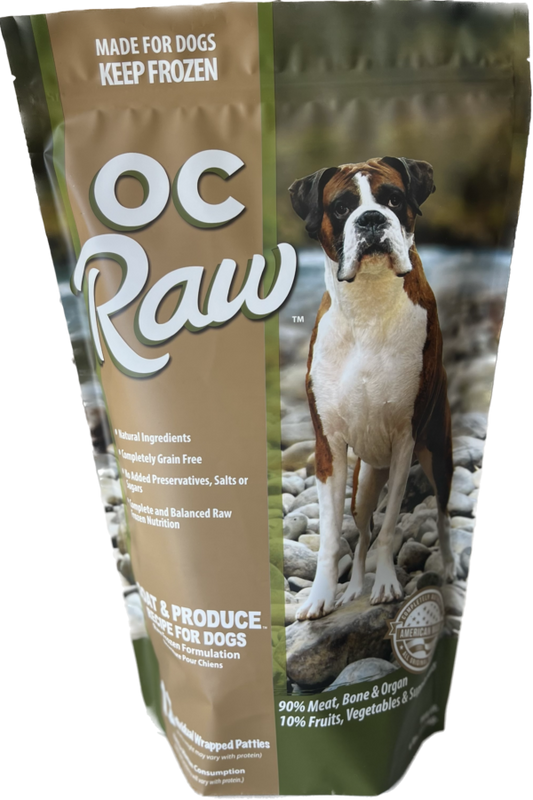 OC Raw Frozen Raw Dog Food Goat & Produce Patties 6lb