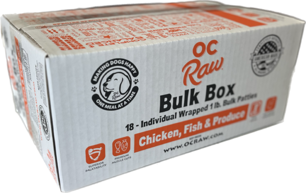 OC Raw Frozen Raw Dog Food Chicken & Fish Bulk 18lb