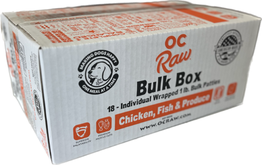 OC Raw Frozen Raw Dog Food Chicken & Fish Bulk 18lb