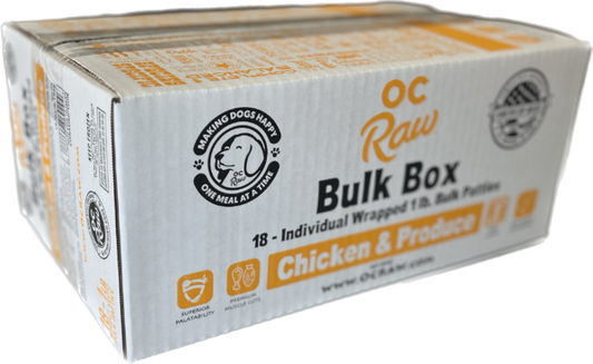 OC Raw Frozen Raw Dog Food Chicken Bulk 18lb