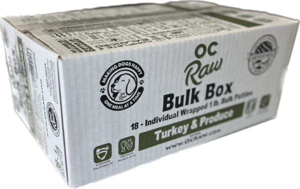 Oc Raw Frozen Raw Dog Food Turkey Bulk Box 18lb