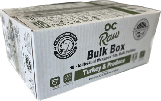 Oc Raw Frozen Raw Dog Food Turkey Bulk Box 18lb