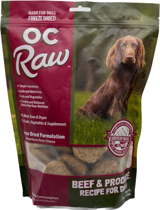 OC Raw Freeze Dried Raw Dog Food Beef 14oz