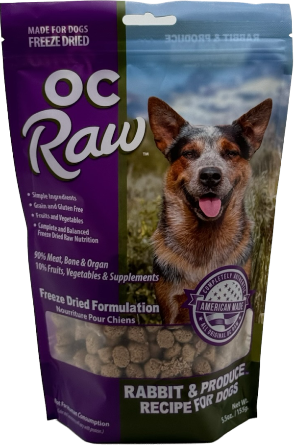 OC Raw Freeze Dried Raw Dog Food Rabbit & Produce Rox 5.5oz