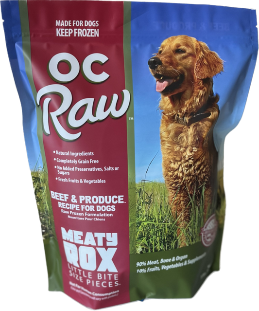 OC Raw Frozen Meaty Rox Beef & Produce Recipe 3lb.