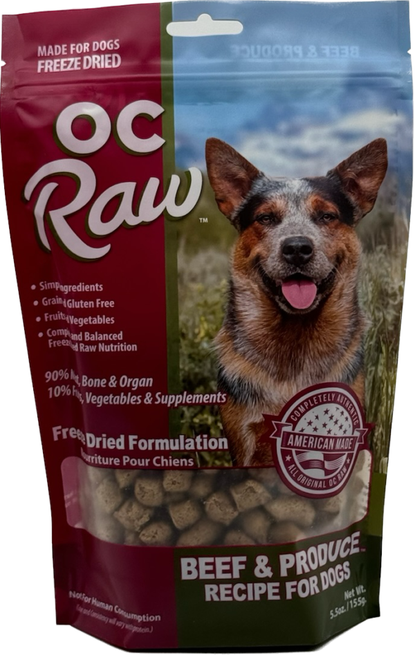 OC Raw Freeze Dried Raw Dog Food Beef & Produce Rox 5.5oz