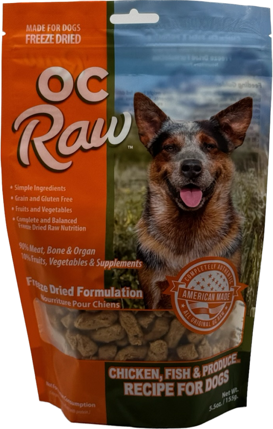 OC Raw Freeze Dried Raw Dog Food Chicken & Fish Rox 5.5oz