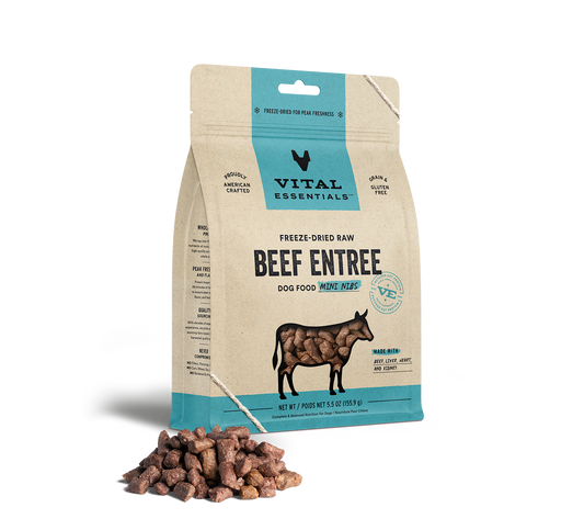 Vital Essentials Freeze-Dried Raw Beef Mini Nibs Dog Food 5.5oz