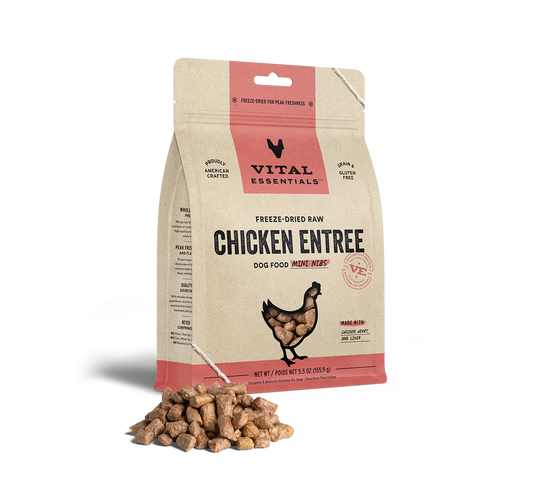 Vital Essentials Freeze Dried Chicken Mini Nibs Dog Food 5.5oz