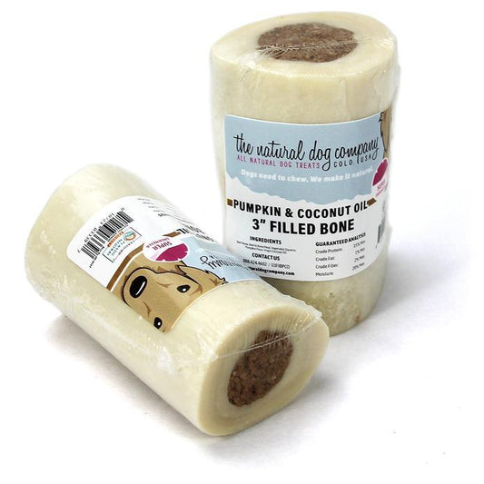 The Natural Dog Compony Pumpkin and Coconut Oil Filled Bone 3"