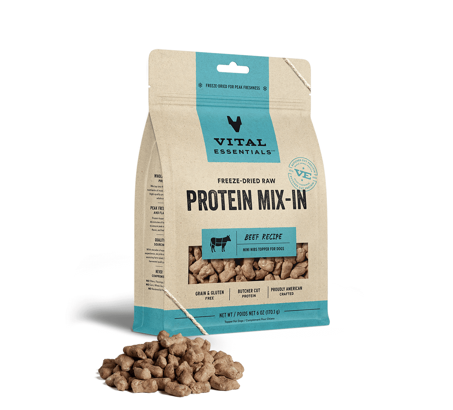 Vital Essentials Freeze-Dried Raw Protein Mix-Ins Beef 6oz