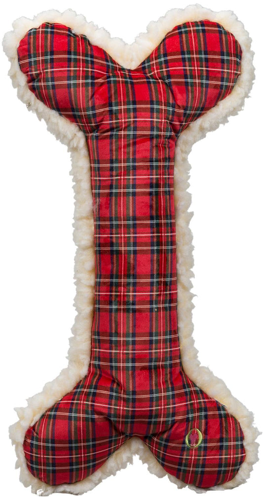 HuggleHounds Tartan & Natural Fleece Bone 2'