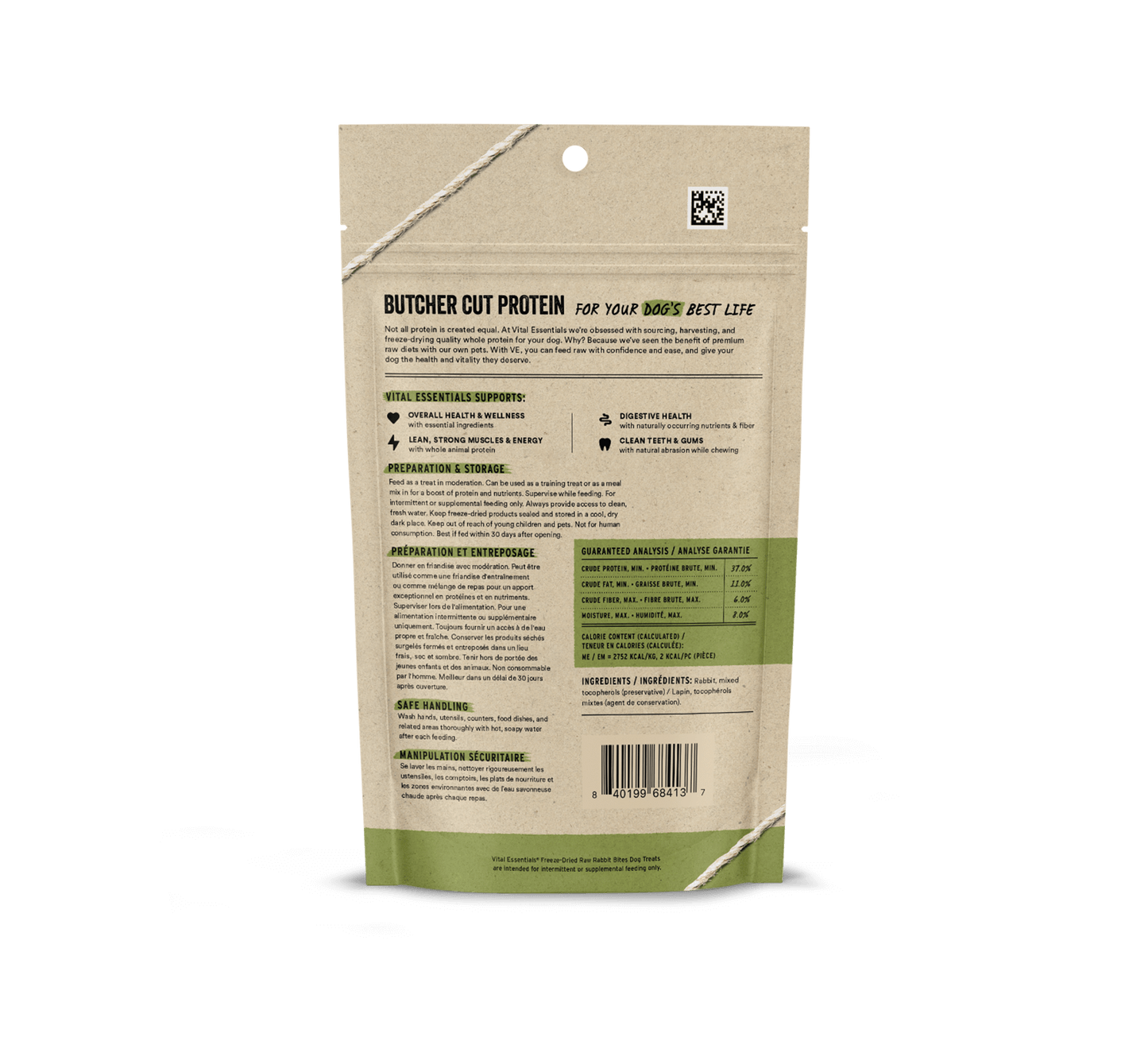 Vital Essentials Freeze-Dried Raw Rabbit Bites Dog Food 2oz