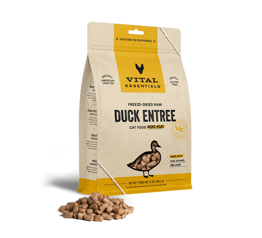 Vital Essentials Freeze-Dried Raw Duck Mini Nibs Cat Food 12-oz