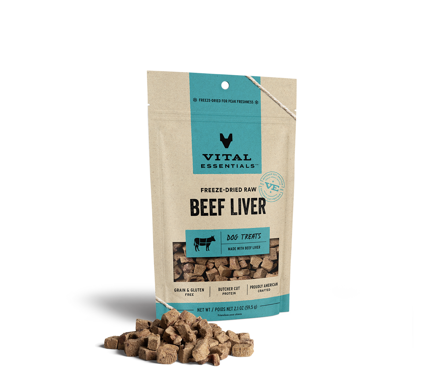 Vital Essentials Freeze-Dried Raw Beef Liver Dog Treat 2.1oz