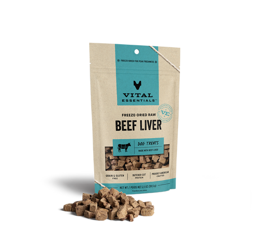 Vital Essentials Freeze-Dried Raw Beef Liver Dog Treat 2.1oz