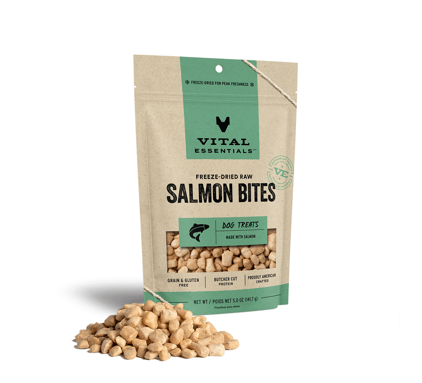 Vital Essentials Freeze Dried Treats Salmon Bites 5oz