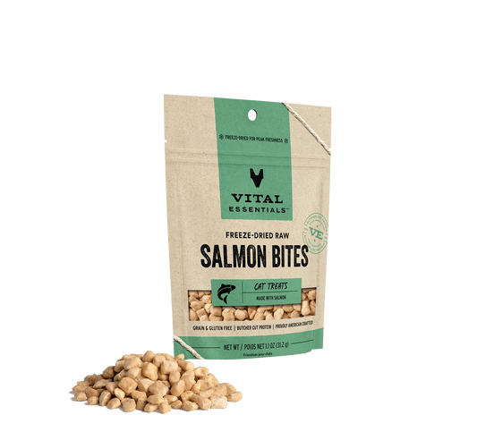 Vital Essentials Freeze-Dried Raw Salmon Bites Cat Treats 1.1oz