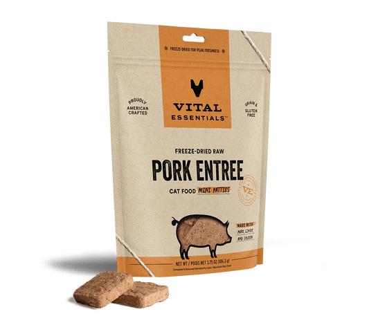 Vital Essentials Freeze-Dried Raw Pork Patties Cat Treats 28oz