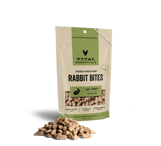 Vital Essentials Freeze-Dried Raw Rabbit Bites Dog Food 2oz