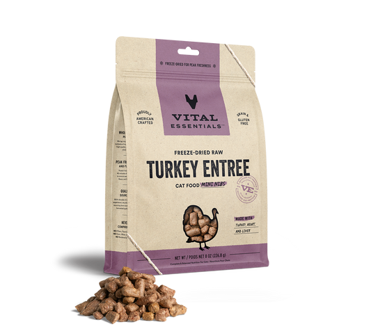 Vital Essentials Freeze-Dried Turkey Mini Nibs Cat Food 12oz