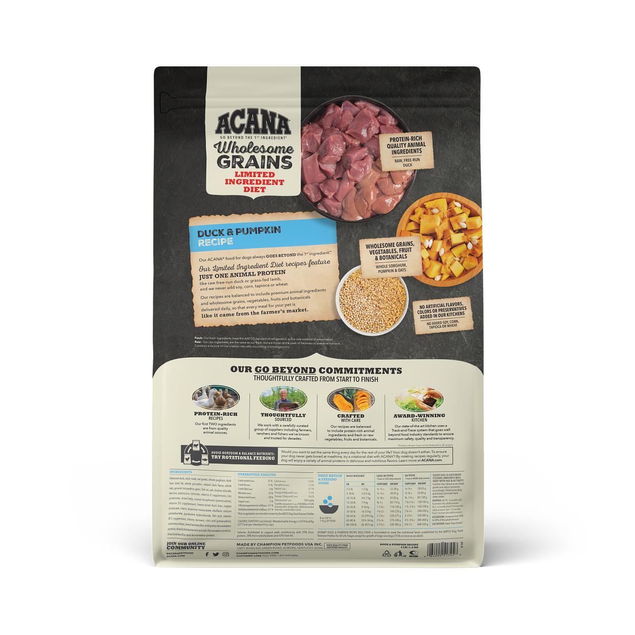 Acana Wholesome Grains Duck & Pumpkin Dog Food