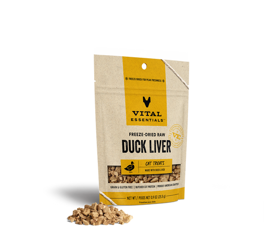 Vital Essentials Freeze-Dried Raw Duck Liver Cat Treats .9oz