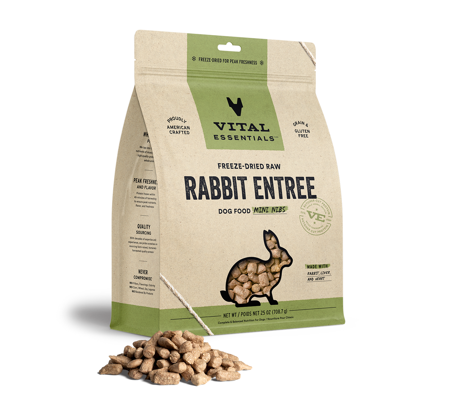 Vital Essentials Freeze-Dried Raw Mini Nibs Rabbit 25oz