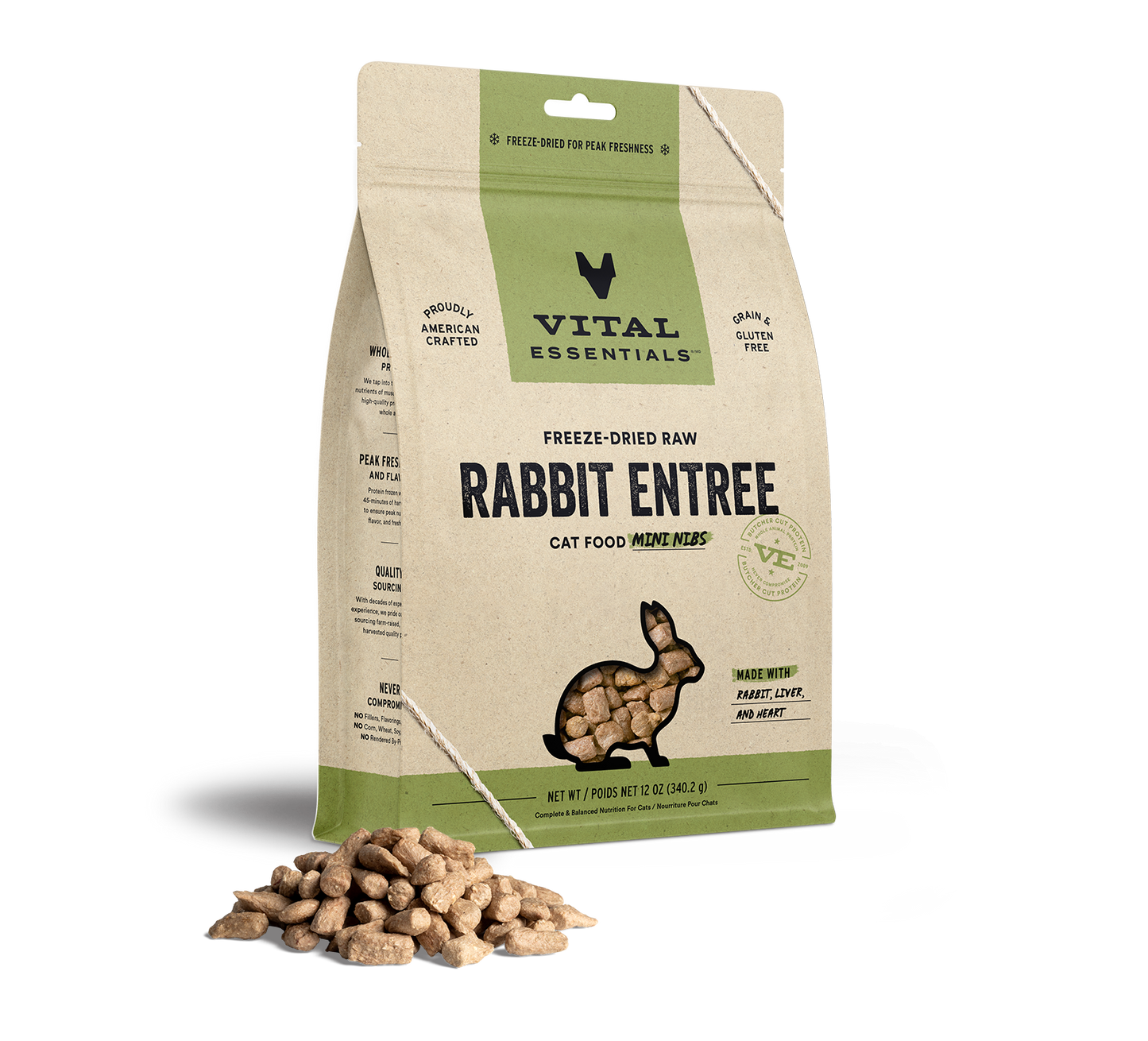 Vital Essentials Freeze-Dried Raw Rabbit Mini Nibs 12-oz