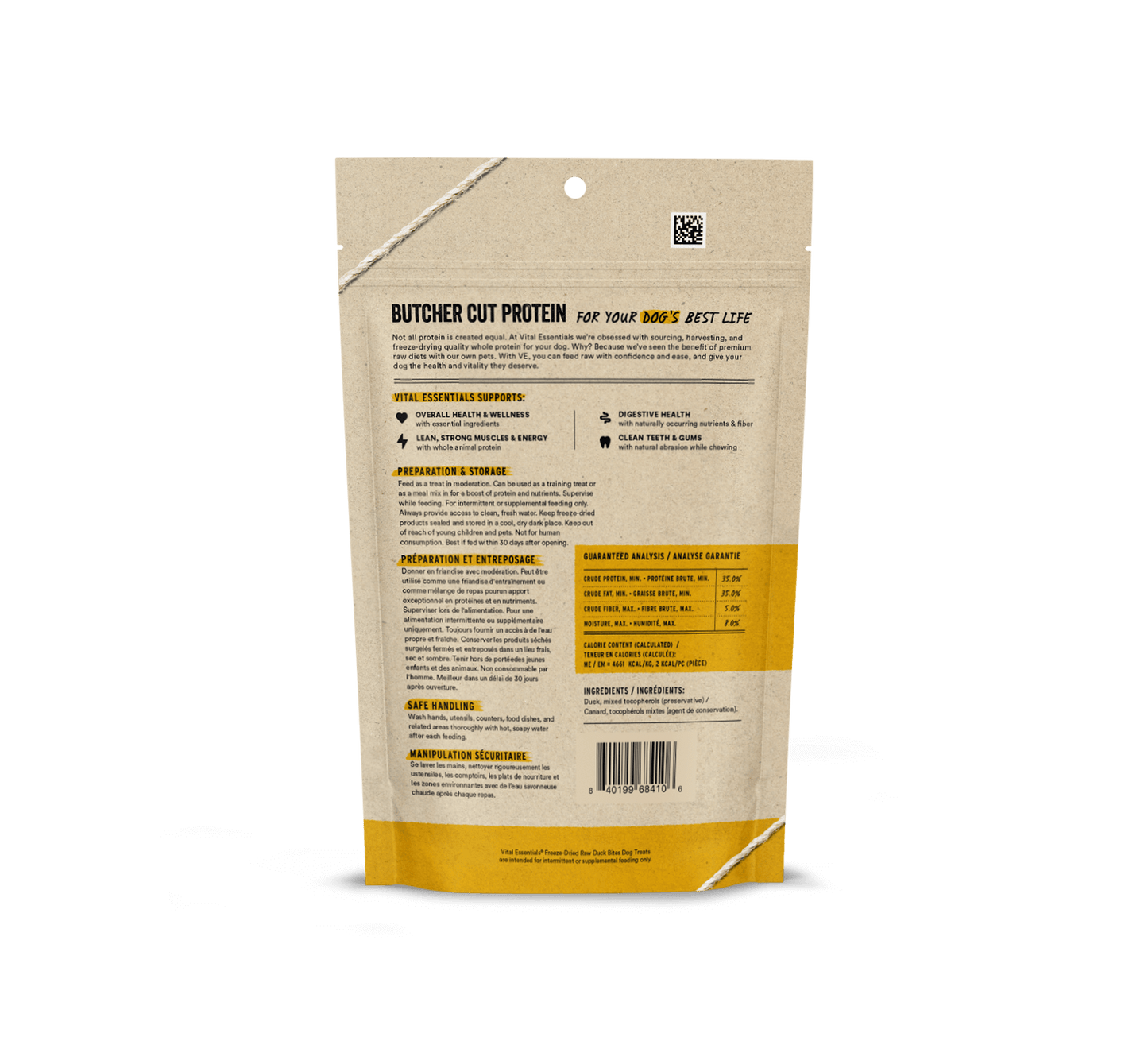 Vital Essentials Freeze Dried Raw Duck Bites Dog Treats 5.5oz